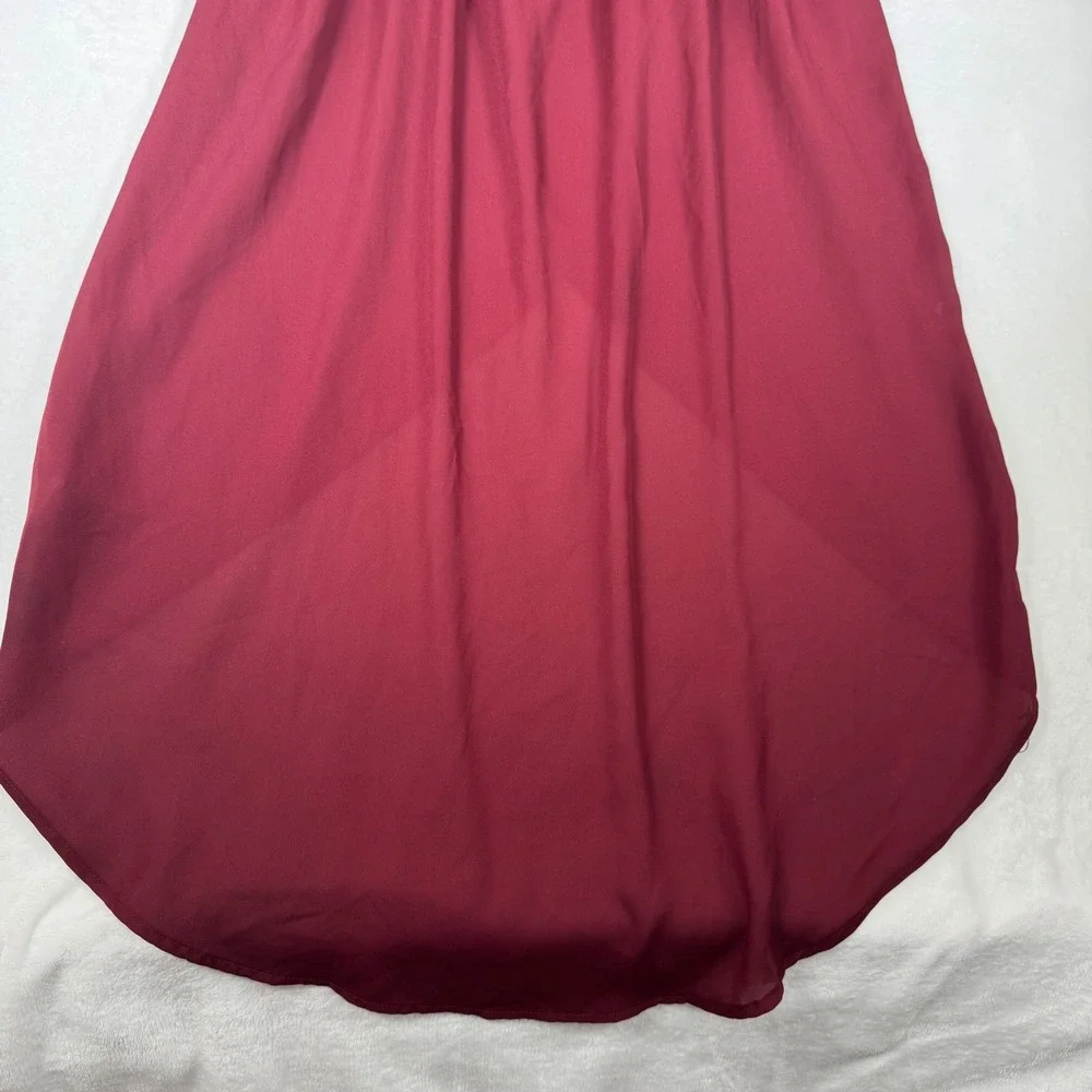 Torrid Burgundy Cold Shoulder High Low Maxi Dress 2 2X 10697312 | Womens Plus 2X - Picture 7 of 9